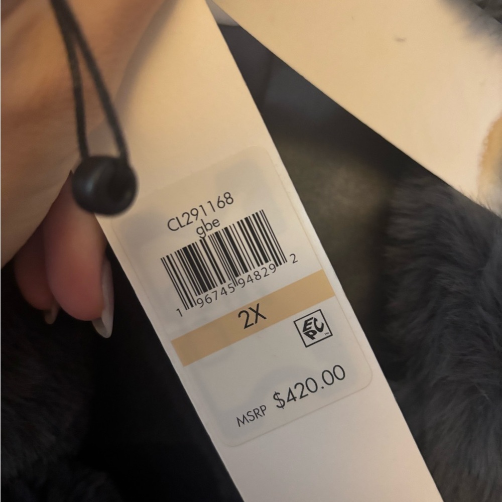 Calvin Klein Collection Blue faux fur Jacket size 2XL - Picture 4 of 11